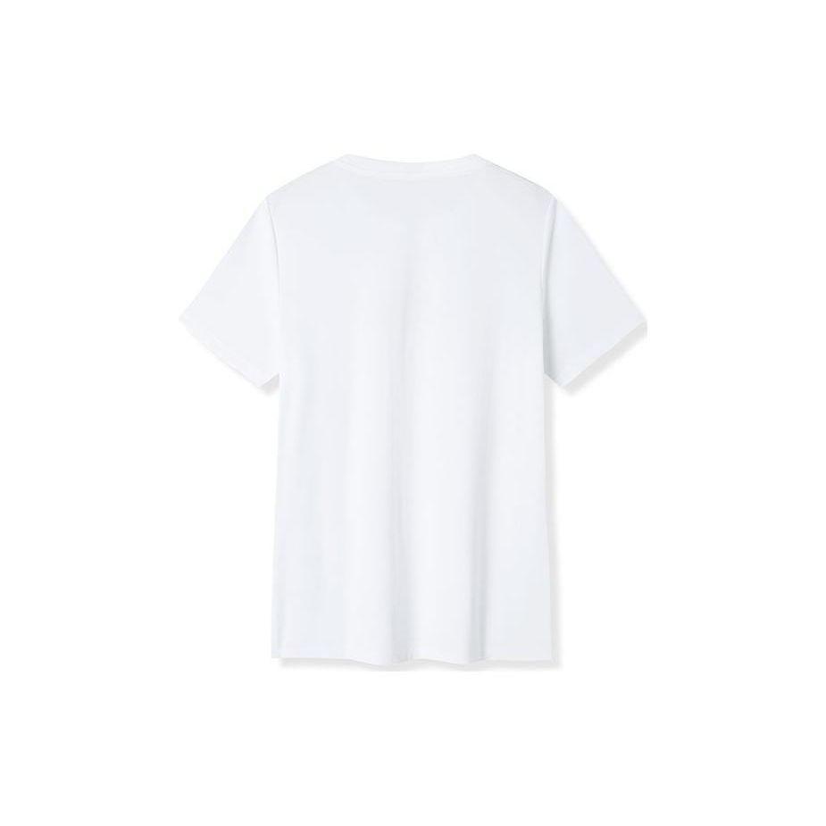 Anta Training Series Logo Short Sleeve T-Shirt Women Tops Pure-White 162217115-1