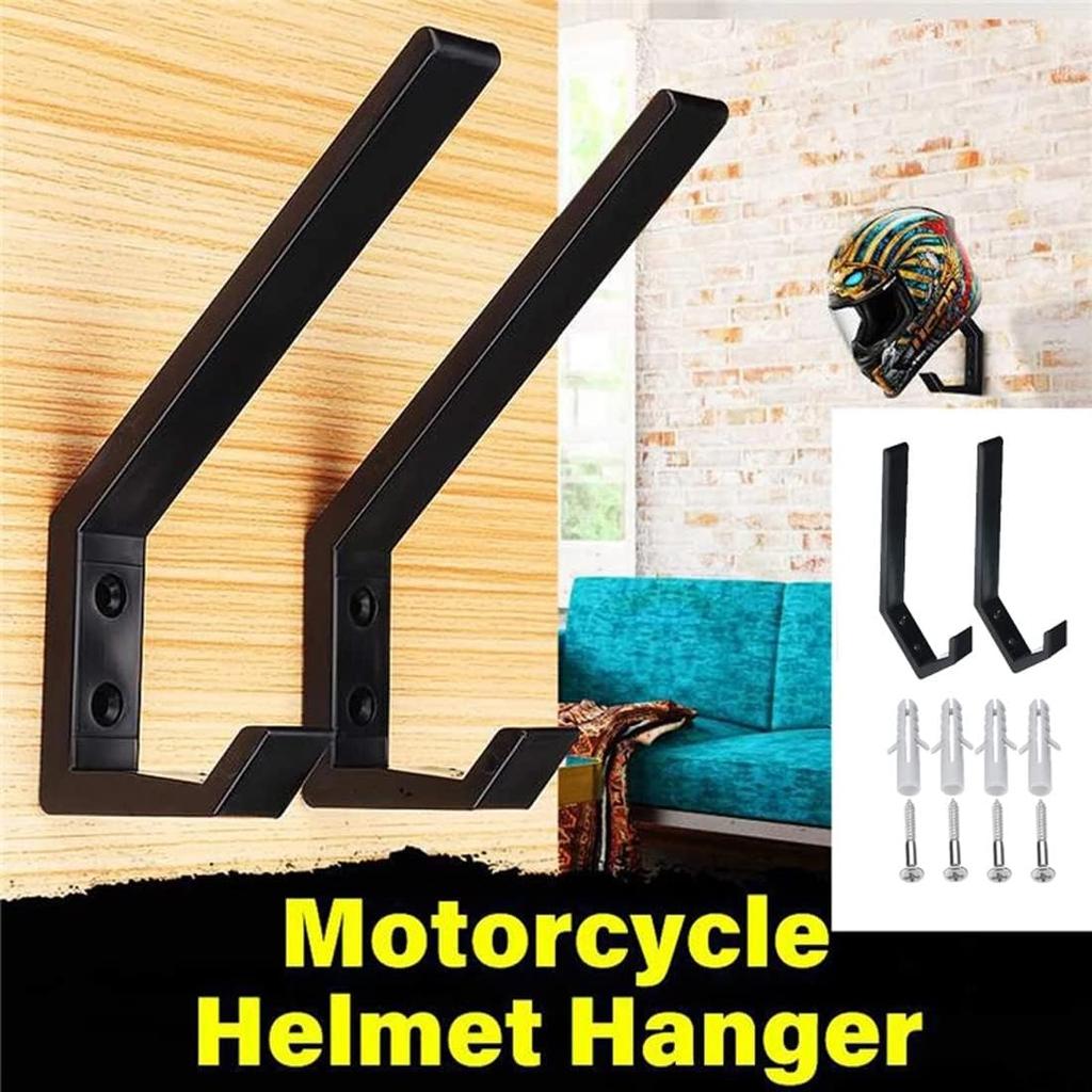 2 Pack Motorcycle Helmet Hooks, Multipurpose for Jackets, Keys, Bags, Heavy Duty Wall Hooks for Kitchen Cabinets and Home Doors