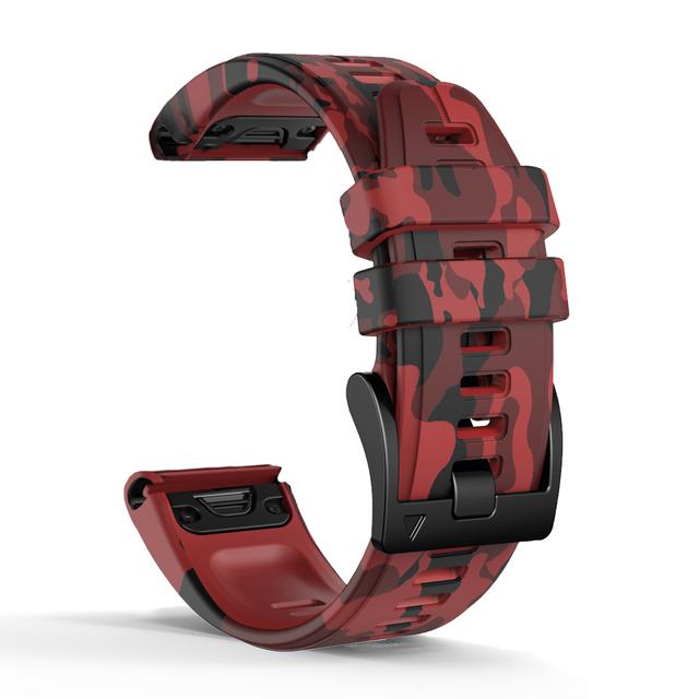 22mm 26mm Camo Silicone Strap For Garmin Fenix 7X 7 6X 6 Pro 5 5X Plus Epix 2 965 955 935 945 Smartwatch Band Bracelet Wristband