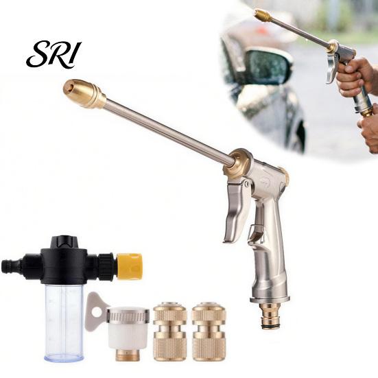 Leak-free Portable Sprayer High Pressure Household Car Wash Nozzle Water with One-Click Multi Spray Modes Direct Long Spout Watering Can Fan