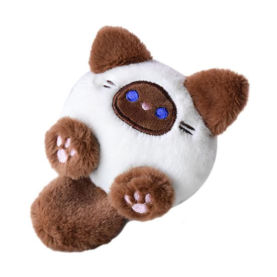 Tecknad Katt Nyckelring Hänge Söt Plyschkattunge Hänge Fylld Luddig Katt Hänge Ryggsäcksberlock Tillbehör för Handväska Plånbok Nyckelring