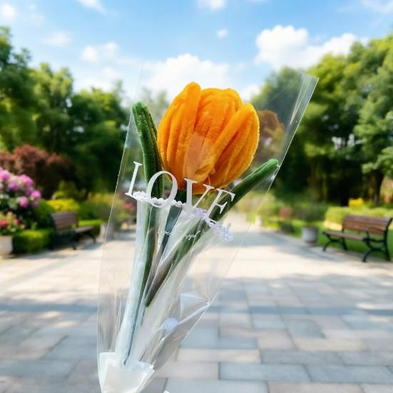Twist Stick Tulip Bouquet Suede Texture Artificial Tulip Flowers in Pipe Cleaners Tulip Flowers Bouquet Long-Lasting Simulation Tulips for