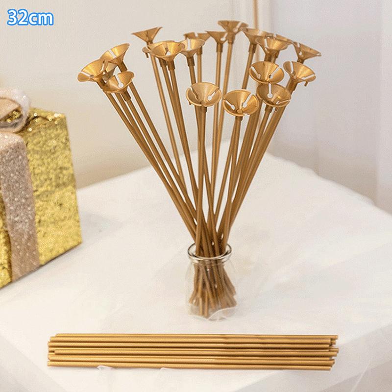 

200 шт., золотисто-серебряный кронштейн для шеста для воздушных шаров, 32/40 см, пластиковая опора для воздушных шаров, аксессуары для украшения на день рождения, свадьбу, декор 32cm