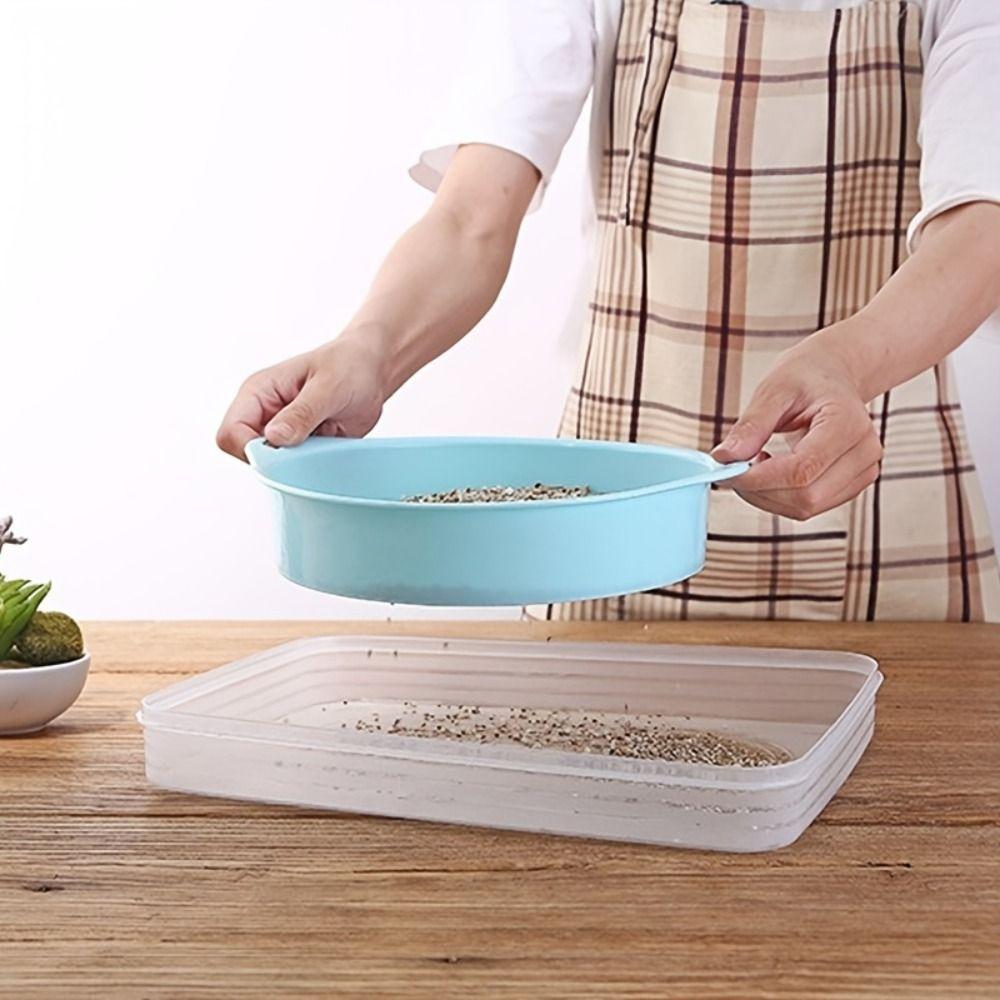 Plastic Soil Sieve Sifter Round Sifting Strainer Potting Classifier Garden Mesh Pan Compost