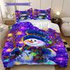 Snowman Pattern Bedding Quilt Set Quilt Cover Pillowcase Home Decoration Birthday Gift (1 * duvet cover + 2 * pillowcase, without core)