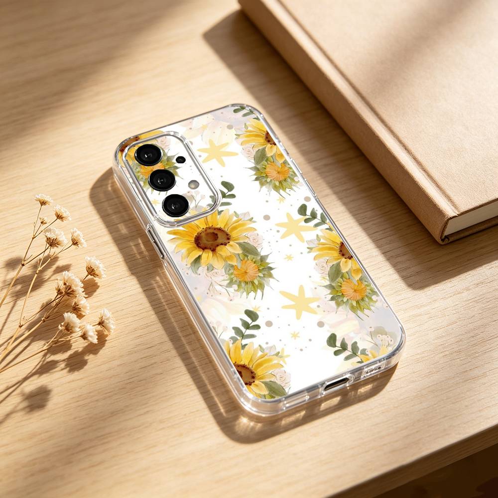 Sunflower blossoms phone Case For Samsung S25,24,21,22,23,30,Ultra,20,Plus,Fe,Lite,Note Transparent Cover