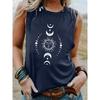 Sun and Moon Pattern Printed Tank Top
