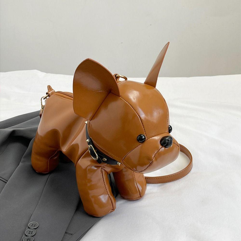 Three-dimensional Bulldog Dog Bag Bulldog Shape Cartoon Crossbody Bag Animals Shoulder Bag  Girls
