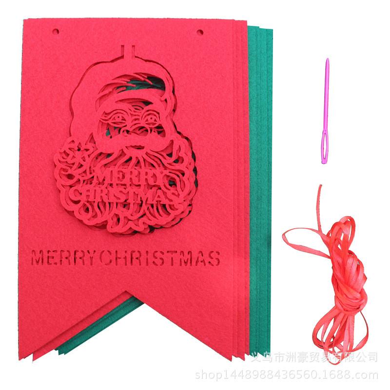 Cartoon Style Christmas Decorations Non-woven Fabric Banner For Festive Displays