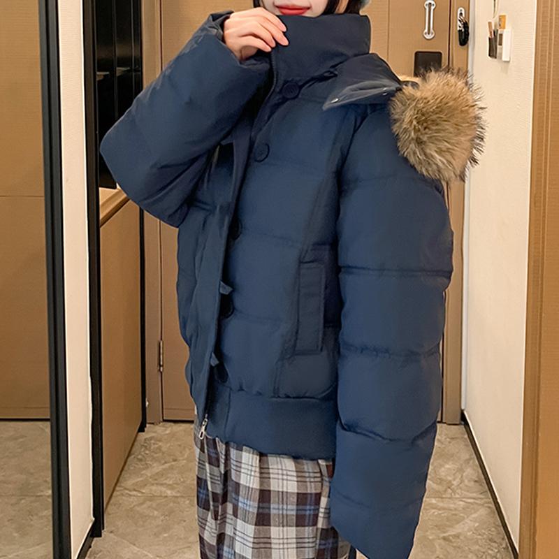 Mode Winter Damen Mäntel Kunstfellkragen Warme Parkas Dicke Lockere Damenjacken