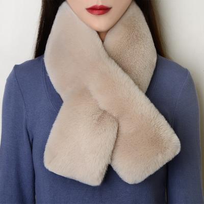 Luxury Winter Warm Faux Fur Rabbit Fur Scarf Double Sided Plush Thickened Fur Warm Hundred with Female Students Scarf Fur Collar