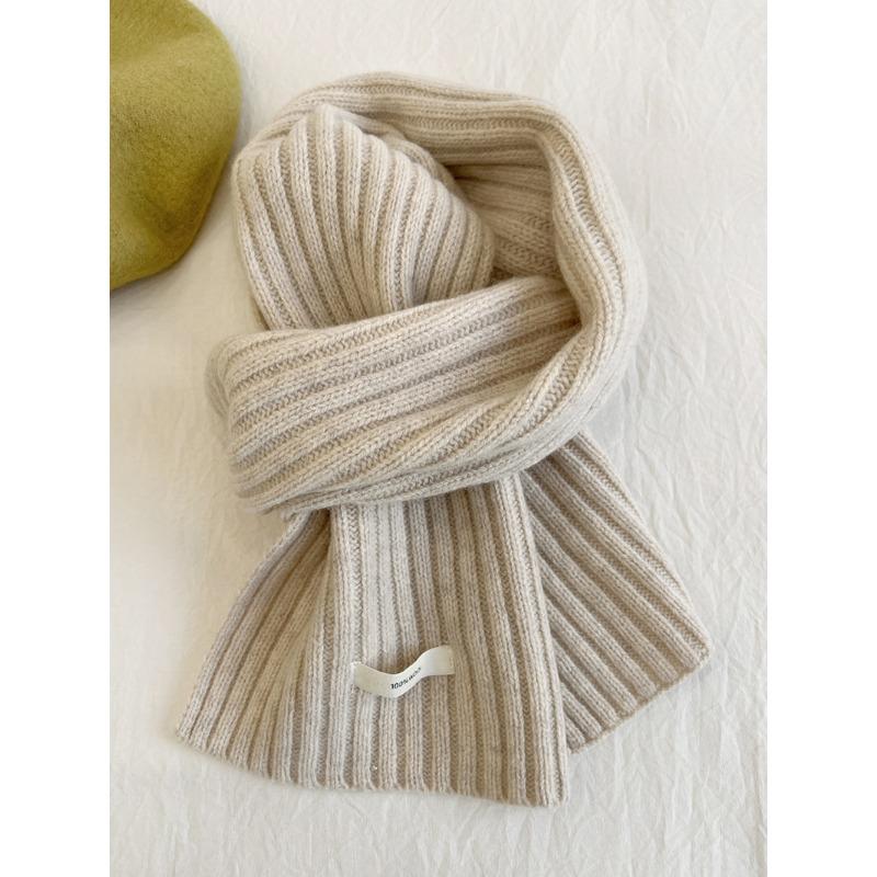 Wool 100ool pure wool scarf gloves two-piece set knitted autumn and winter warm solid color scarf couple