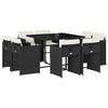 VidaXL Garden Dining Set 9pcs Cushions Black Wicker 3277961