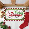 Christmas Happy Floor Mat Anti-Slip Indoor and Outdoor Welcome Mat for Kitchen and Living Room Carpet Home Decoration
