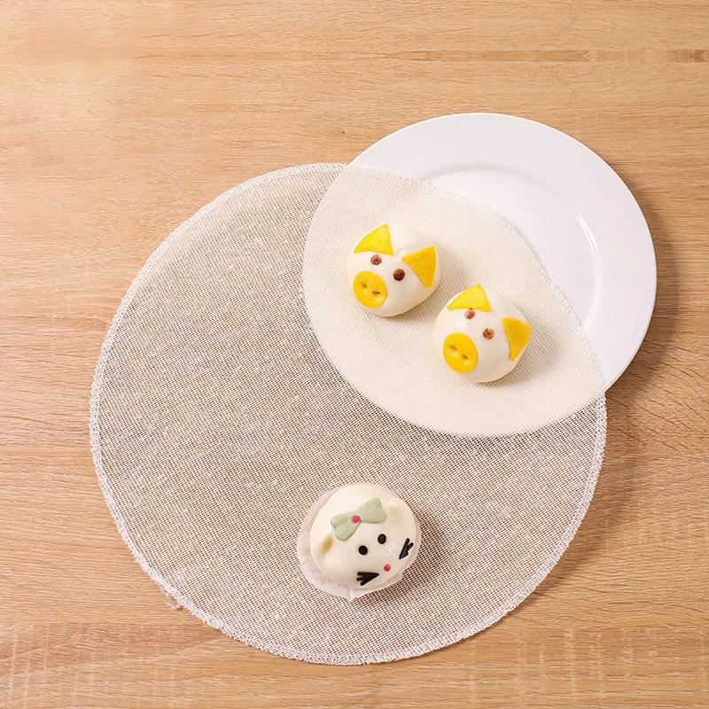 24/28/32CM Pure Cotton Steamer Cloth Household Drawer Cloth Steamed Rice And Bun Mat Round Cotton Gauze Kitchen Steamer