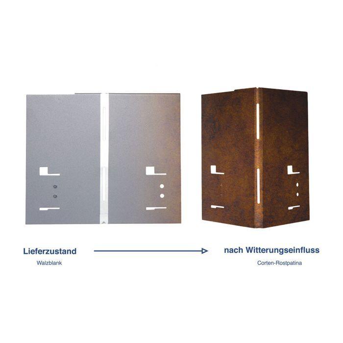 Corten Steel Garden Edging 8x8x18.5 Cm - ICH-ZAPFE.DE - Brown - Brown