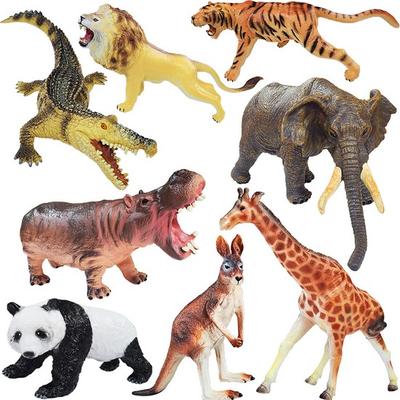 Conjunto de 8 figuras de animales blandos Pangpang para niños, juguetes populares en Corea.