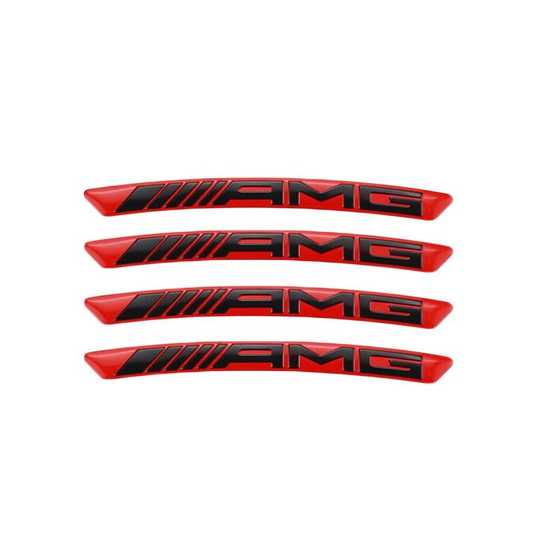 4Pcs Aluminum Car Wheel Rim Decal Stickers Decorative For Mercedes Benz AMG W223 W213 W206 W464 W247 W167 W166 W222 W205 W204