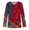 Womens Long Sleeve Tops V Neck Shirts Casual Flower Print Basic Trendy Tee Blouses Fall Tunic Outfits Fitted T Shirts
