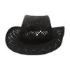 Hand-Woven Straw Hat Breathable And Cool Upturned Edge Hat Spring And Summer Hollow Beach Cowboy Hat