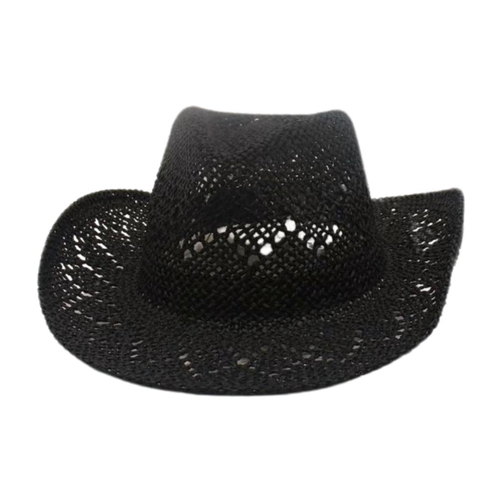 Hand-Woven Straw Hat Breathable And Cool Upturned Edge Hat Spring And Summer Hollow Beach Cowboy Hat