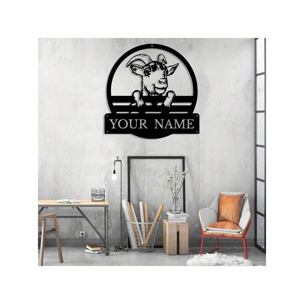 Custom Metal Goat Wall Art Sculpture Handmade Iron Home Decor Sign 12