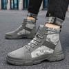 Men Camouflage High Top Sports Shoes Male Office Work Single Boots Men High-cut Winter Shoes Youth Boy Short Boots Botas Hombre