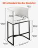 Bar Stool Set of 3, 63cm Counter Height Stools, Counter Barstool with Backrest, Arm, Metal Frame, and Footrest, Accent Fabric Bar Chair, Island