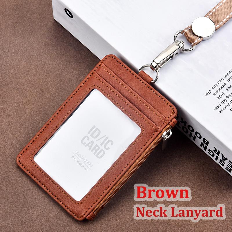 Multifunctional Zipper Work ID Card Holder with Lanyard Identity Access Staff Badge Multi-Card Bank Campus School Office Card Holder