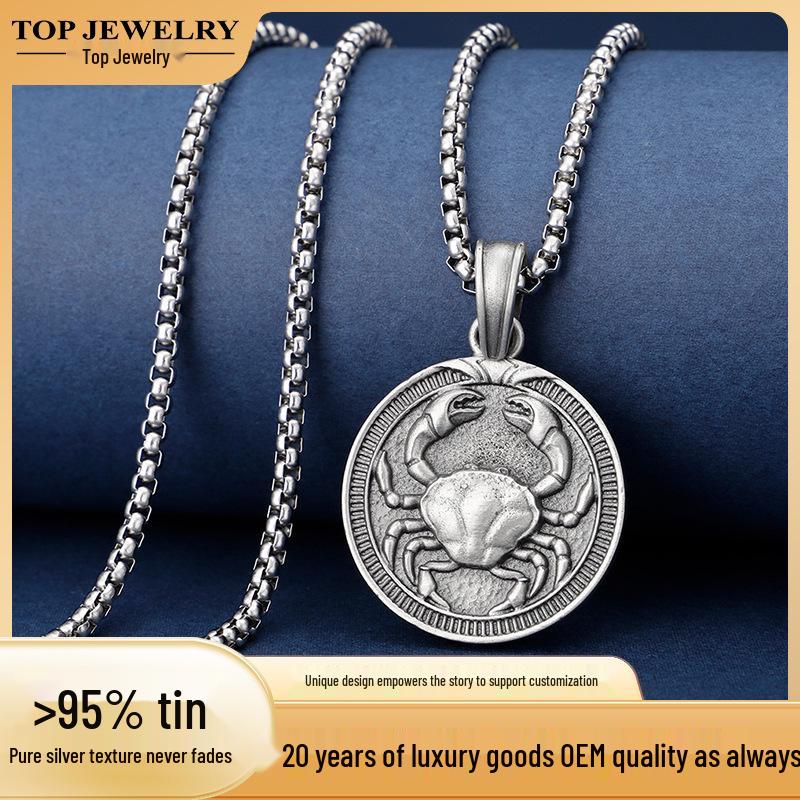 

European & American Retro Style Hip-Hop Men s Stainless Steel Cancer Necklace чёрный