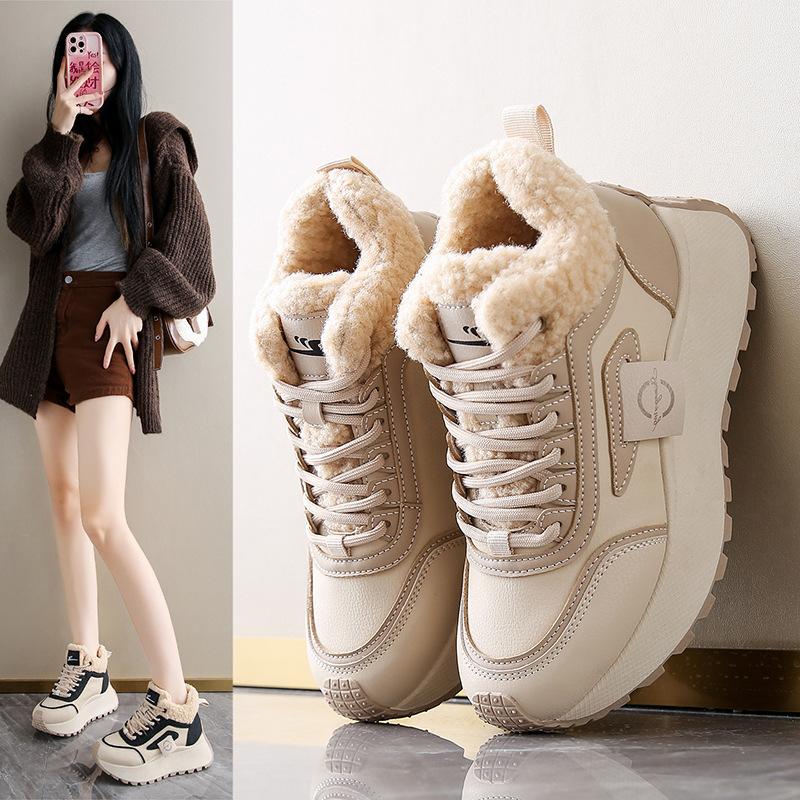 Women's Large Size Winter Warm Snow Boots Padded Lining Waterproof Ankle Boots Anti-slip Outdoor Shoes Hiking Mountaineering Sports Boots