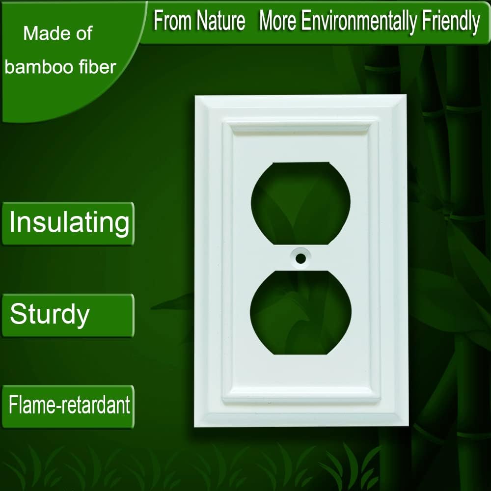 Wall Plates, Duplex Outlet Covers, Toggle Light Switch Plates, Decorator Light Switch Cover, Bamboo Fiber Material Standard Size Wall Plates of