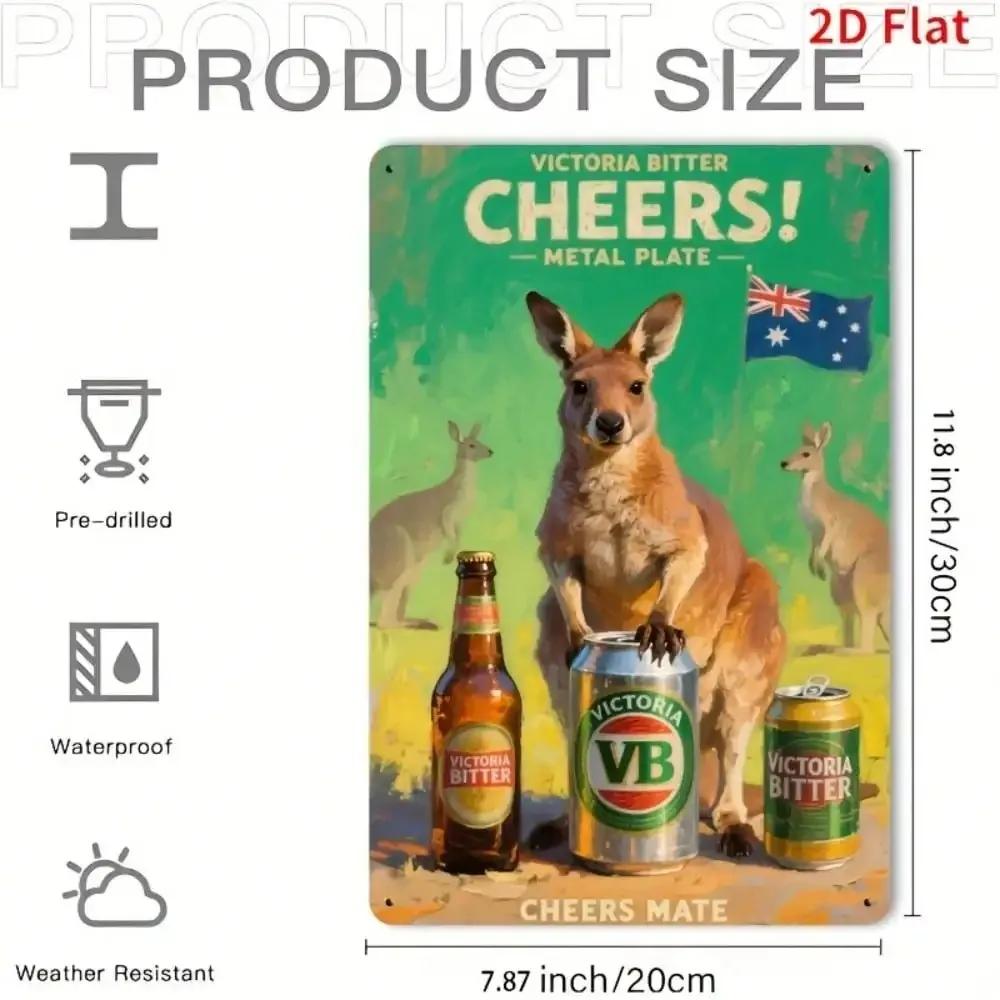 Vintage Australian Kangaroo Iron Sign x Inch Retro Bar Decor for Home Pub Man Cave PreDrilled