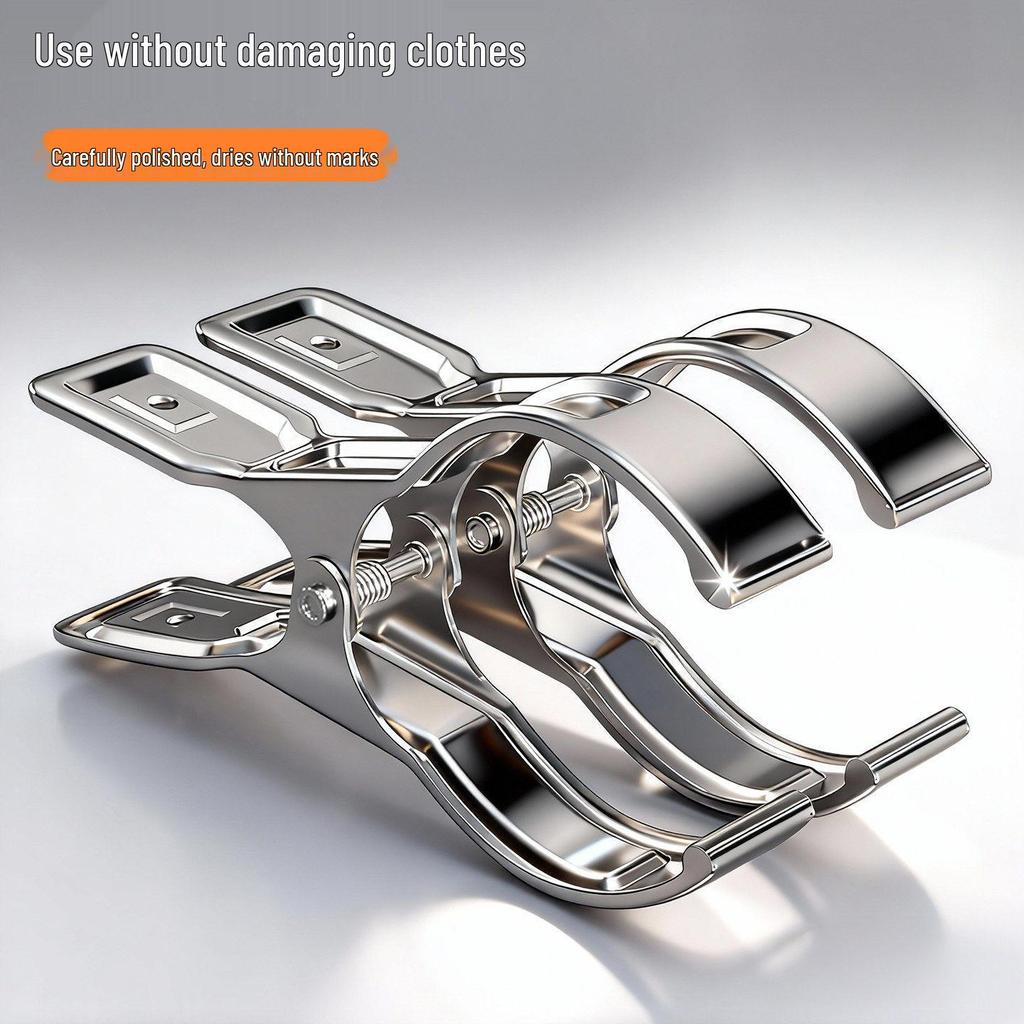 Stainless Steel Windproof Clothes Pins and Hangers Set for Drying and Sunning Quilts