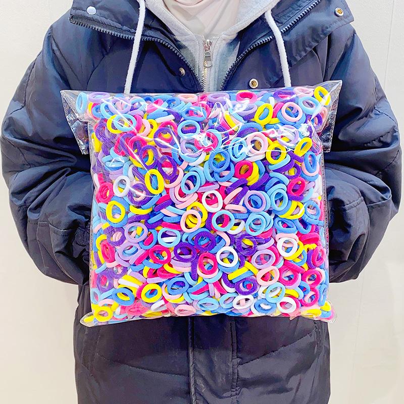 

100/300/500 шт. цветная базовая нейлоновая резинка для волос для девочек, резинка для волос с хвостиком, детские модные аксессуары для волос 500pcs