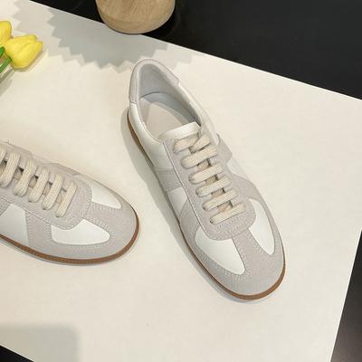 Height-increasing Retro Cowhide White Color Matching Low-top New Versatile Sports Women's Shoes