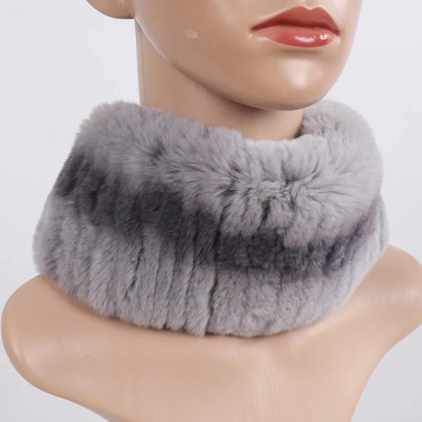 Winter Women Knitted Fluffy Real Rex Rabbit Fur Scarf Natural Soft Rex Rabbit Fur Headband Girls Warm 100% Genuine Fur Scarves