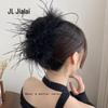 Luxury Coffee Feather Shark Claw Clip - Large Hairpin for Half Updos