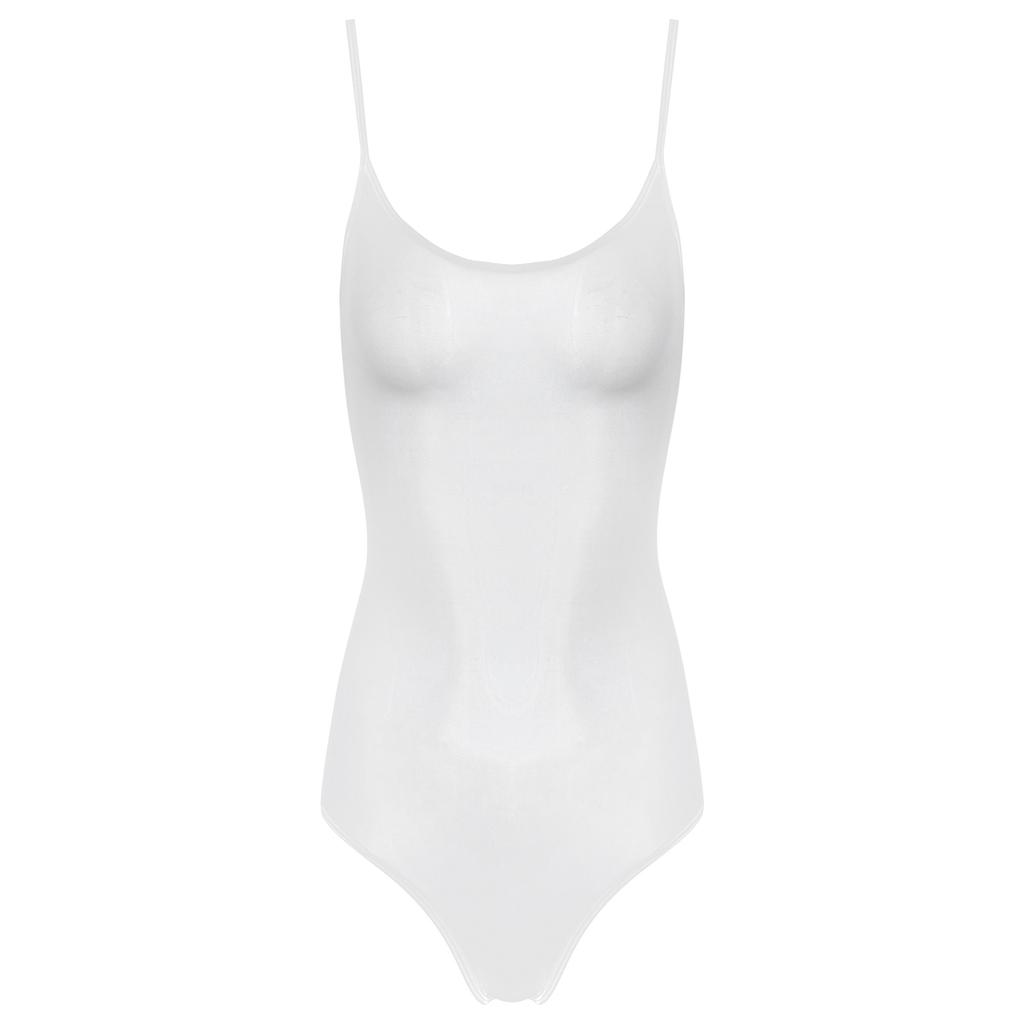 Womens Glossy Sling Bodysuit Adjustable Strap See Through Lingerie Stretchy High Cut Bodycon Lingerie