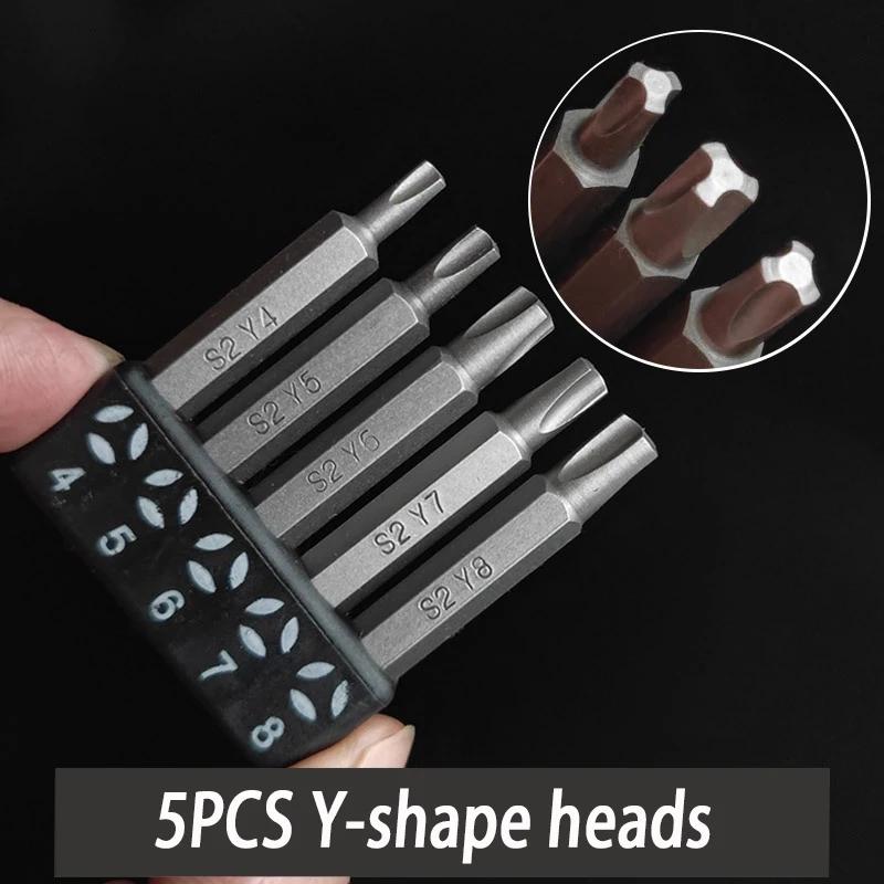 Special-Shaped Screwdriver Bit Set Hexagonal Handle Screwdriver Bit Tool U-Shaped Y-Shaped Three Points Cross Triangle Magnetic
