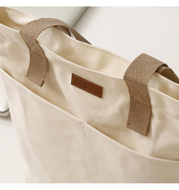 Spacious Canvas Crossbody Bag for College Students - Versatile Korean & Japanese Style