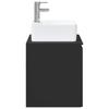 Bathroom Furniture Set Black Engineered Wood