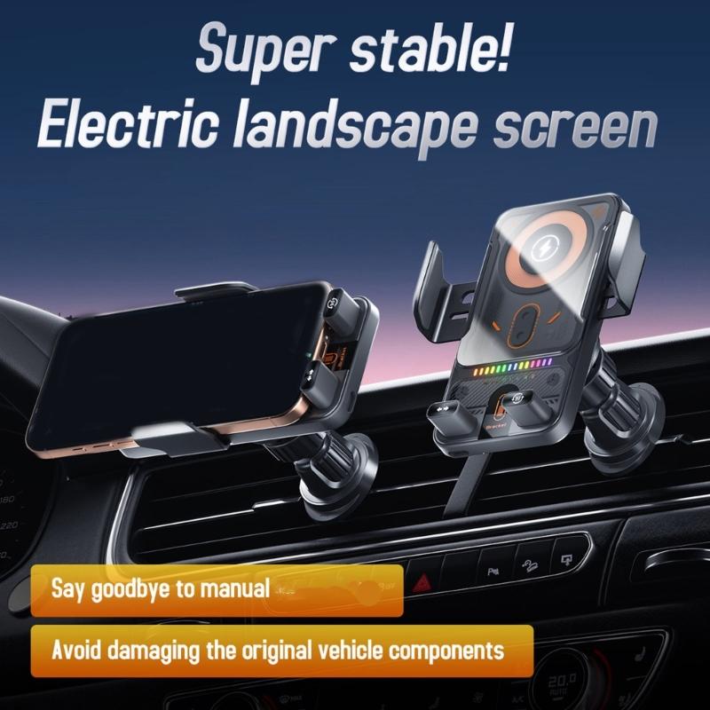 Wireless Charging,Wireless Car Chargers Charging Pad 15W NonSlip Fast Charge for Car Wireless Phone Chargers Mount