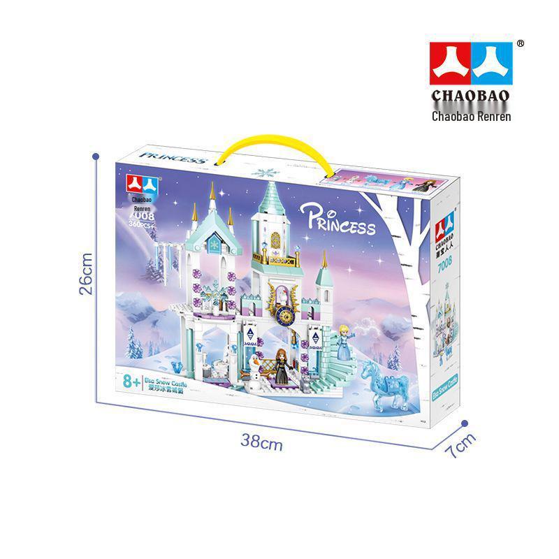 Princess Castle Carriage Puzzle: Snowy Building Blocks for Girls