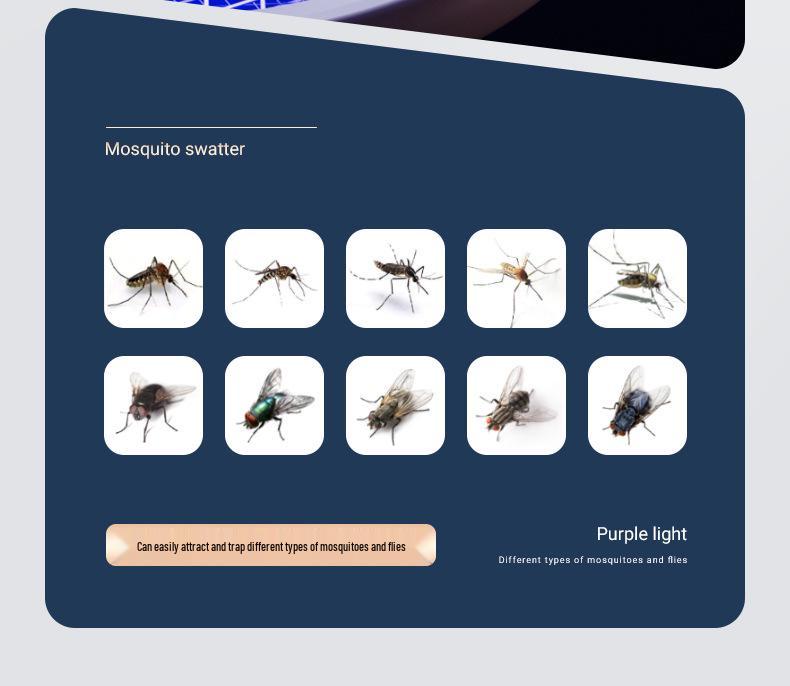 Rechargeable 3-in-1 Electric Mosquito Swatter & Lamp - Multi-functional Household Mosquito Killer
