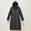 Johnature Women Hooded Zipper Warm Down White Coats Long Sleeve Slim Fashion Clothes Autumn Long Down Coats