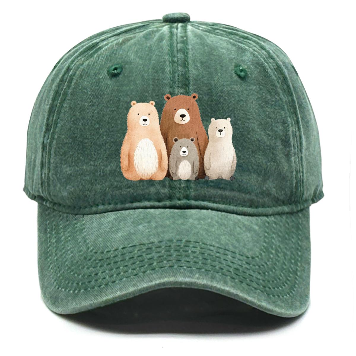 

Cartoon Bears Print Snapback Sun Hat, Animal Sports Hat Fit Cozy Sunshade Casual Adjustable Sun Hat as the picture зелёный