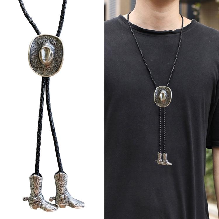 Men Personality Neck Tie Original Styles Western Bolo Ties Leather Pendant Tie for Men's Fashion