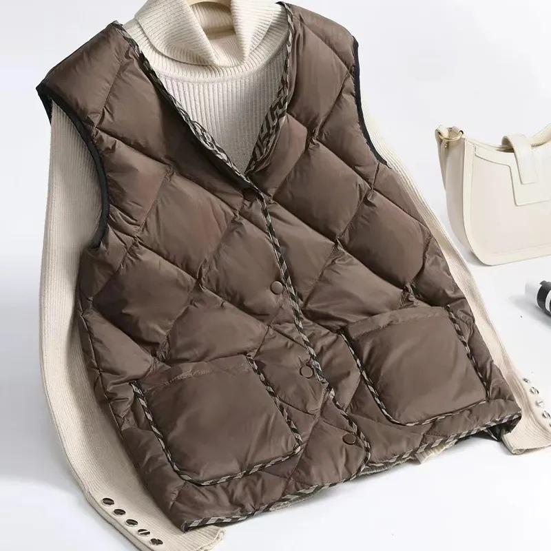 Vest Autumn and Winter New Down Cotton Vest Women's Versatile Loose Women's Vest New Vest