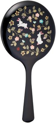 Mitani Yamanaka Lacquerware (Mitani) Yamanaka Lacquerware Flower Path Hand Mirror Black M15393-4